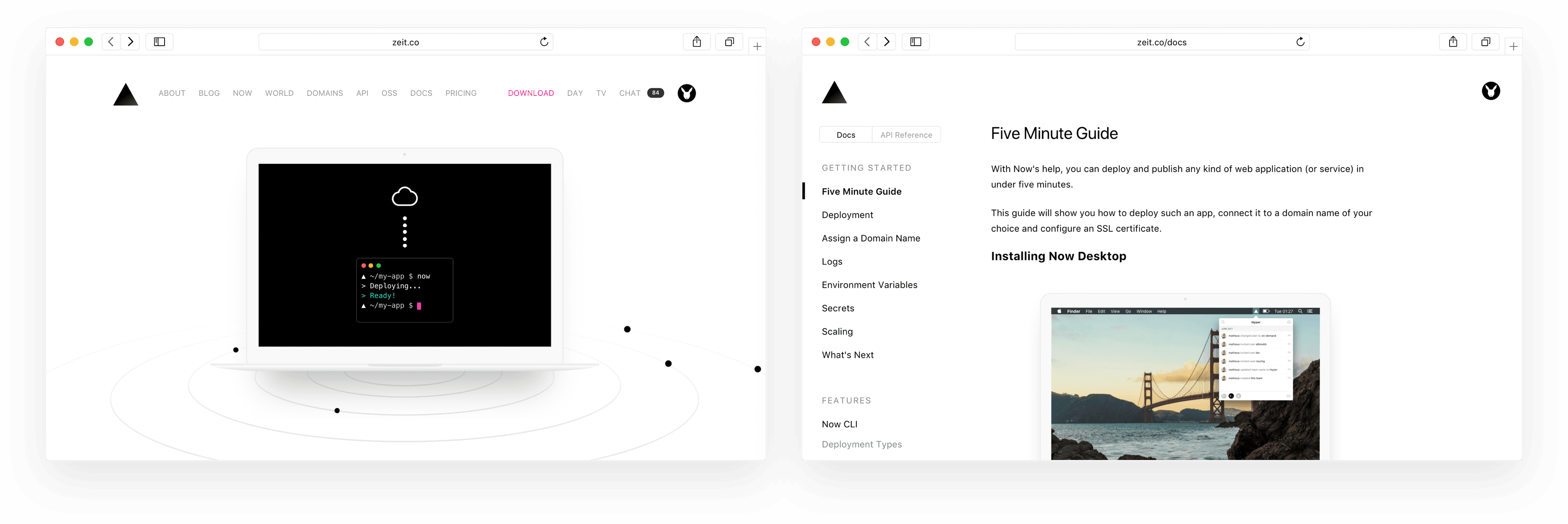 Both of our pages have a seamless experience, but they belong to separate apps
